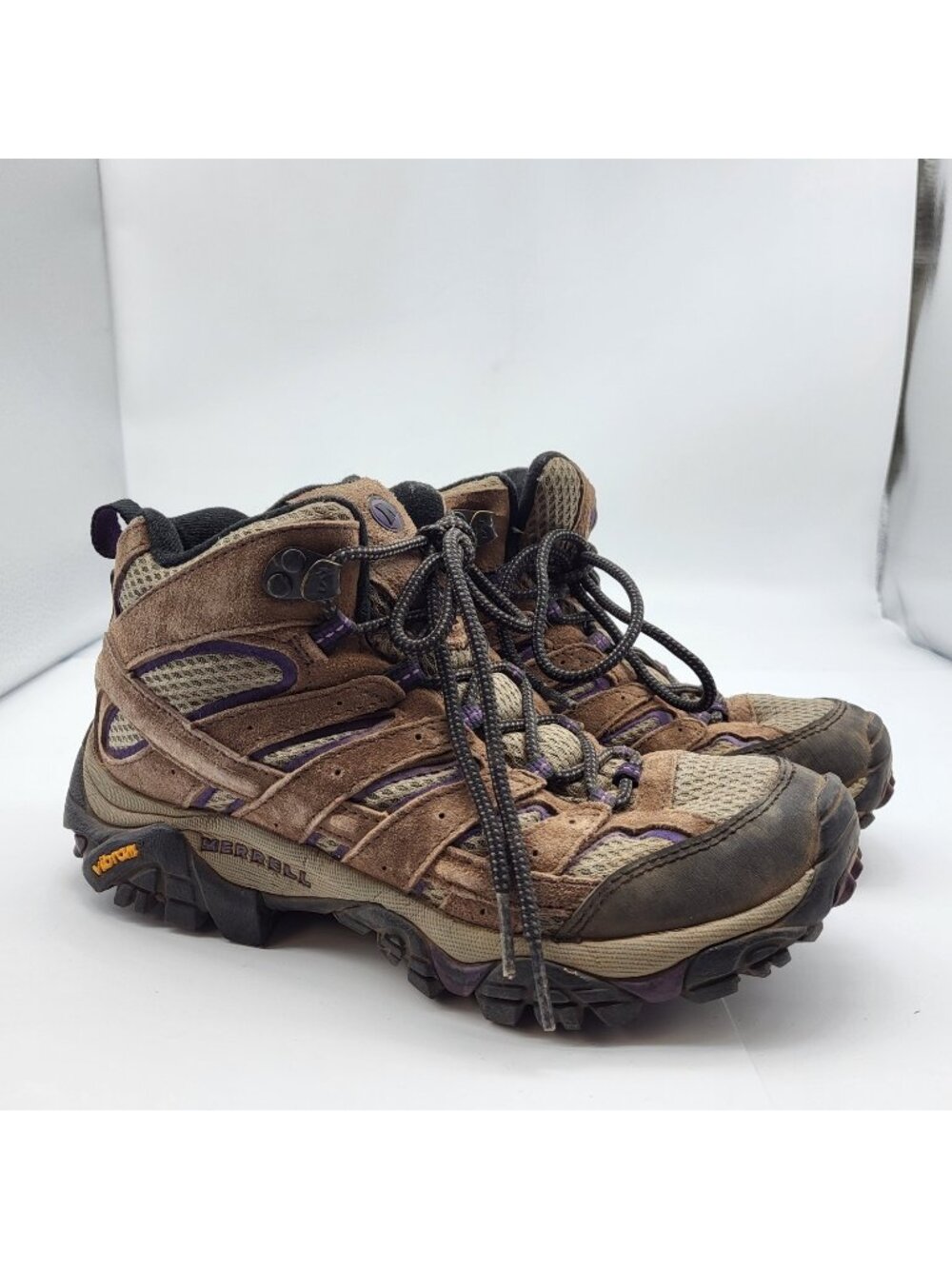 Merrell Moab Women's sz 7 hiking boots brown leather Lace up Outdoor Gorpcore